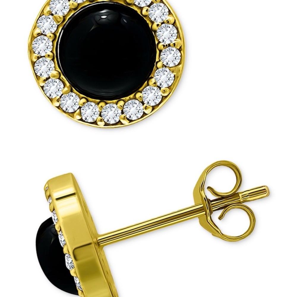 Giani Bernini
Onyx & Cubic Zirconia Halo Stud Earrings in Sterling gold